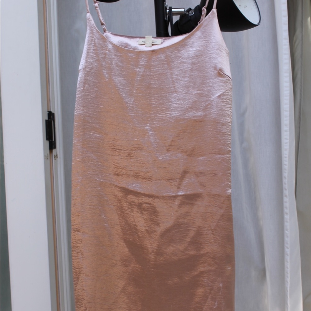 Metallic rose cocktail dress